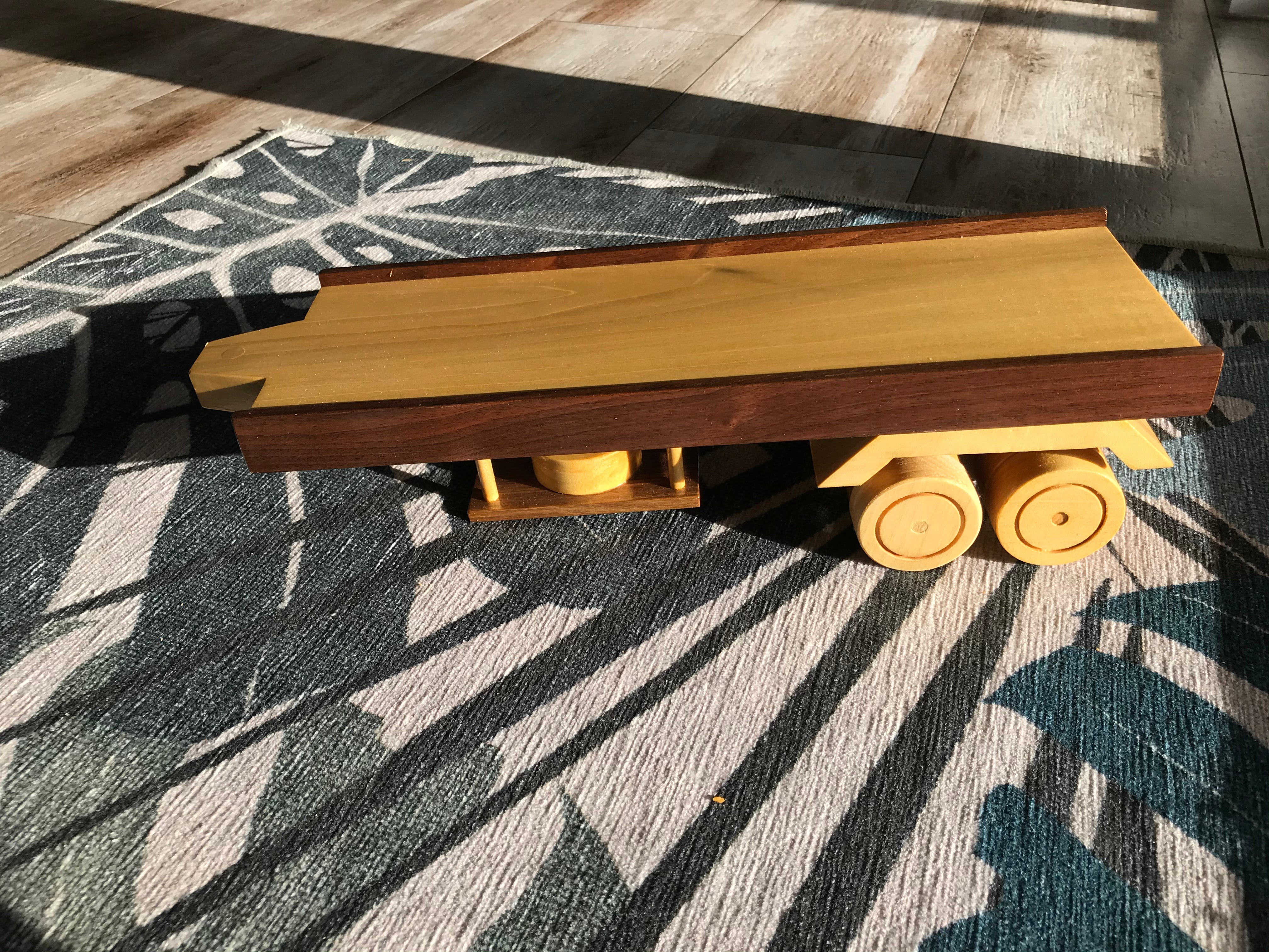 Amish Handmade Wooden Toy Flatbed Truck with Skids from DutchCrafters